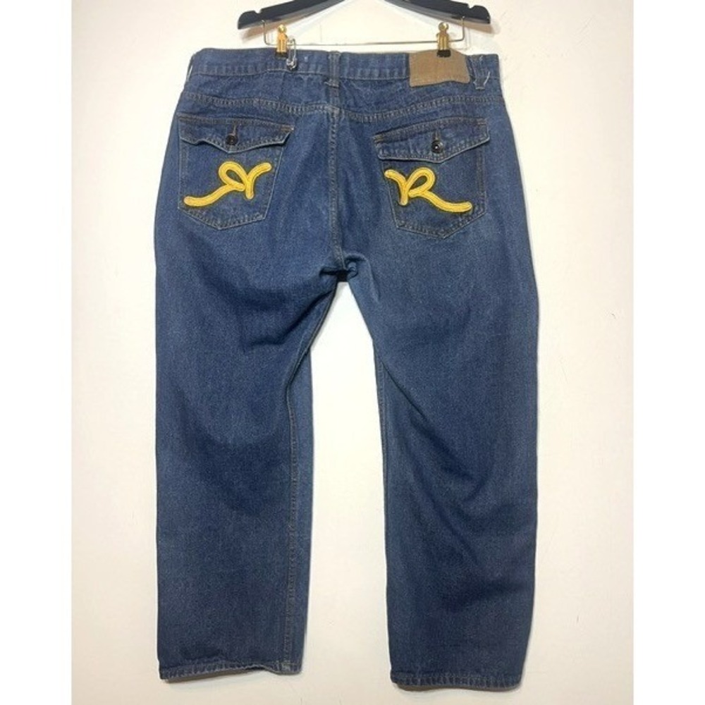 Rocawear Y2K READ Men's Embroider R Flap Pocket Classic Fit Dark Wash Sz 46/32